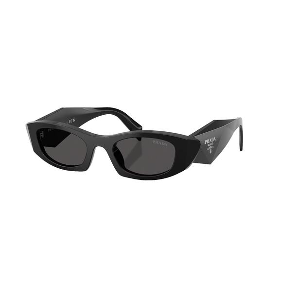 New PRADA Sunglasses PRB16S 16K08Z Black Oval Cat Eye Symbole Logo - Picture 1 of 6